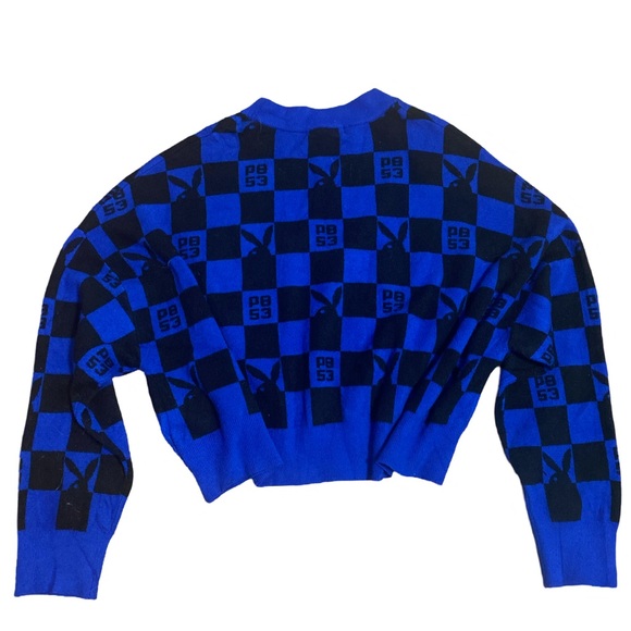 Playboy XL Checkerboard Cropped Sweater - Picture 2 of 7